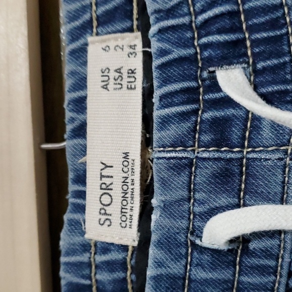 DENIM CHAMBRAY COTTON ON JOGGER SPORTY JEANS SIZE 2 - Picture 4 of 7